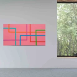 Le Meduse Color Spaces In Fondo è Rosa Pittura acrilica su tela> Pannelli Decorativi