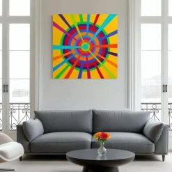 Le Meduse Color Spaces Mandala Pittura acrilica polimaterica su tela><noscript><img width=