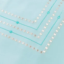 TessilArte Completo Letto Ametista Azzurro Chiaro Ricamato in Raso di Cotone> Biancheria Da Letto