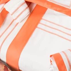 TessilArte Completo Letto Siam Bianca e Arancione in Raso di Cotone><noscript><img width=