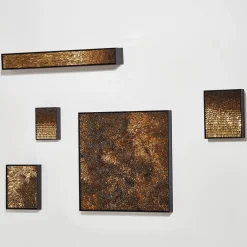 CaCO3 Studio Composizone N1 Set Di 5 Pannelli Decorativi In Vetro Oro><noscript><img width=