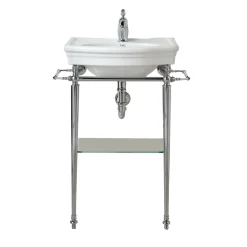 Devon&Devon Consolle Jolie in ceramica bianca e finitura cromata> Lavabi E Vasche Da Bagno