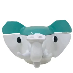 Freaklab Contenitore grande elefante verde acqua e bianco con coperchio> Vasi Con Coperchio