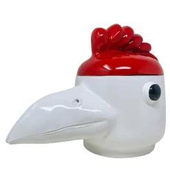 Freaklab Contenitore grande uccello rosso e bianco con coperchio> Statuine