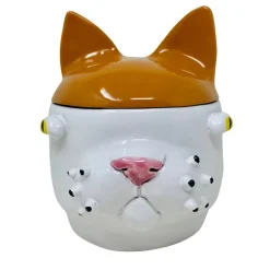 Freaklab Contenitore piccolo gatto arancione e bianco> Statuine
