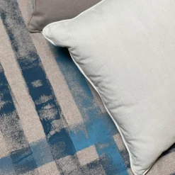 Villa Como Coperta a righe con frange beige dipinta a mano> Coperte