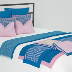 Masserano Cashmere Coperta Biella in pelle blu e rosa><noscript><img width=