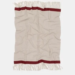 Villa Como Coperta con frange a banda rossa> Coperte