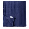 UnoCashmere Coperta di cashmere blu grande a punto briaco #2> Coperte