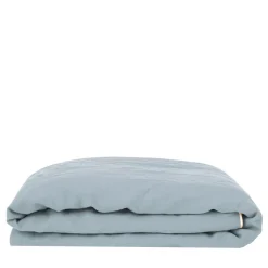 Once Milano Coperta di lino azzurro con profili> Biancheria Da Letto
