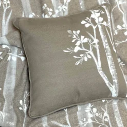 Villa Como Coperta dipinta a mano marrone con frange Bosco><noscript><img width=