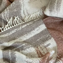 Villa Como Coperta Graffiti con frange marrone e beige><noscript><img width=