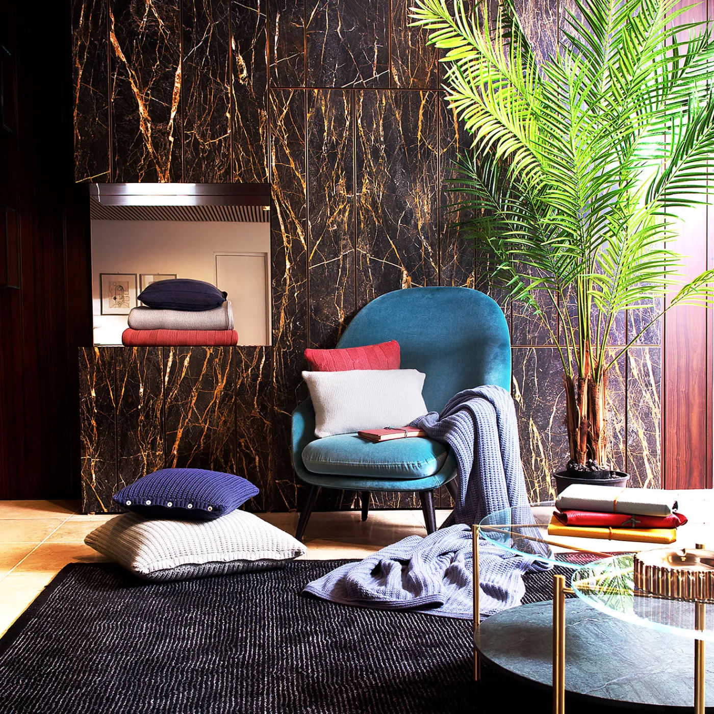 UnoCashmere Coperta grande in cashmere azzurro> Coperte