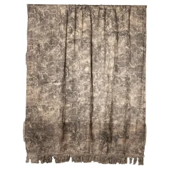 The House of Lyria Coperta inglese in cotone e lino con frange Toile-de-Jouy> Coperte