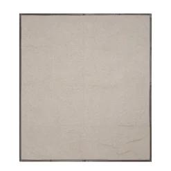 Alonpi Coperta piccola Salon con orlo in pelle grigio chiaro><noscript><img width=