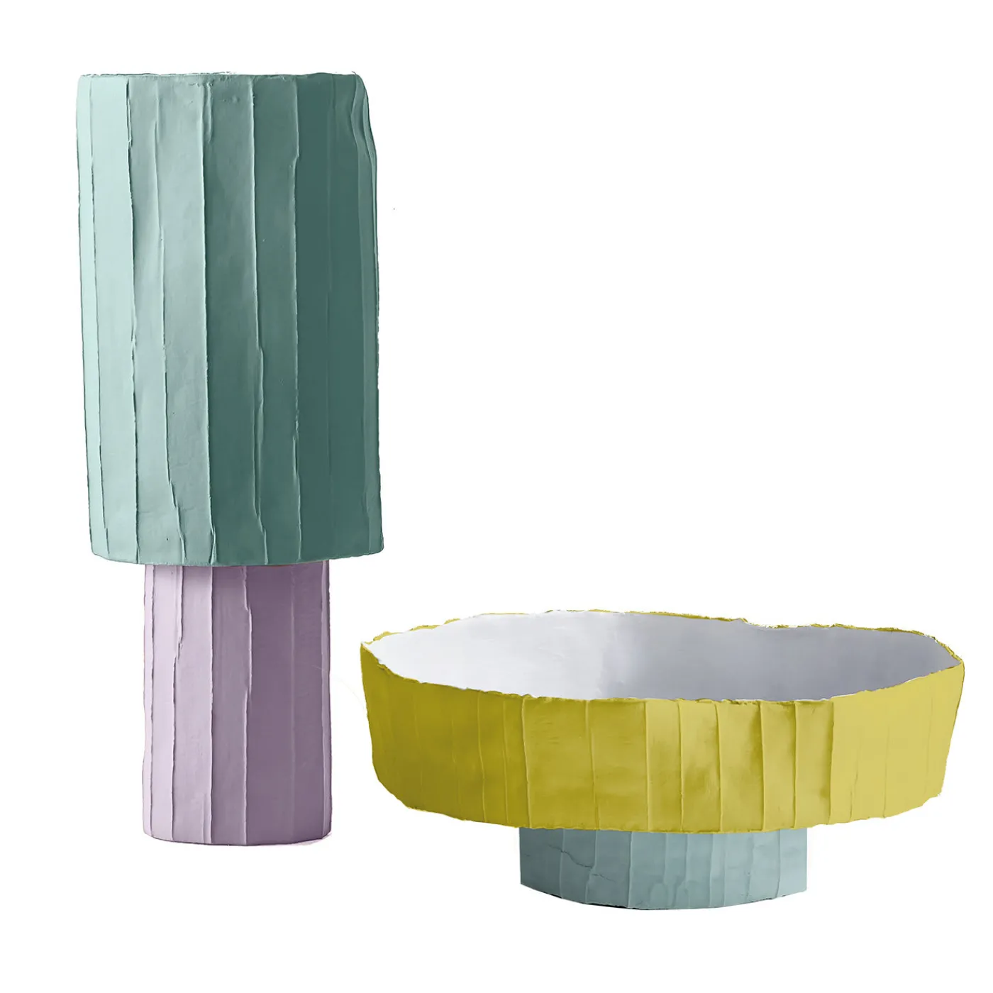 Paola Paronetto Coppa Ninfea Corteccia Rosa e Azzurro> Vasi Decorativi