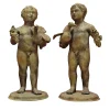 Fonderia Artistica Ruocco Coppia di sculture Cherubini in bronzo> Sculture Decorative