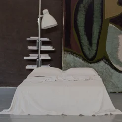 Once Milano Copriletto in Lino Pesante Sabbia con Cuciture><noscript><img width=