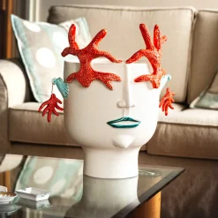 Patrizia Italiano Corallina La ragazza che difende il mare Vaso a forma di testa><noscript><img width=