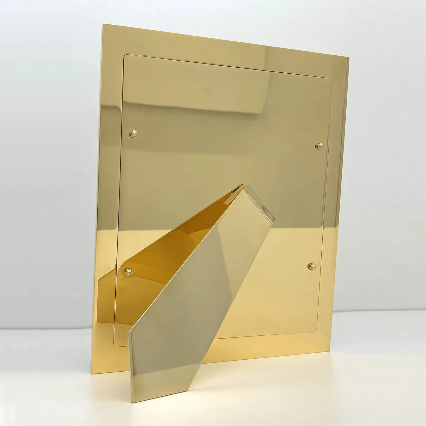 Ghirò Studio Cornice portafoto in ottone placcato oro 24 carati e cristallo blu lavorato a mano> Cornici