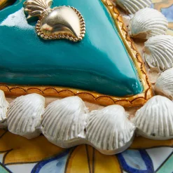 Cuore di Argilla CUORE IN CERAMICA BIANCO E TURCHESE SUMMER VIBES><noscript><img width=