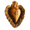 Cuore di Argilla CUORE IN CERAMICA CON MOTIVO APE BE(E) GOLD> Sculture Da Parete