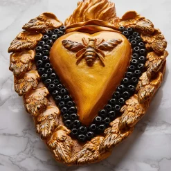 Cuore di Argilla CUORE IN CERAMICA CON MOTIVO APE BE(E) GOLD><noscript><img width=