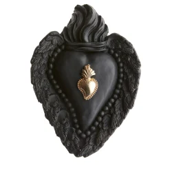 Cuore di Argilla CUORE IN CERAMICA NERA BAD ROMANCE> Sculture Da Parete