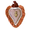 Cuore di Argilla Cuore in ceramica rosa e bronzo Dusty Baby Heart> Sculture Da Parete