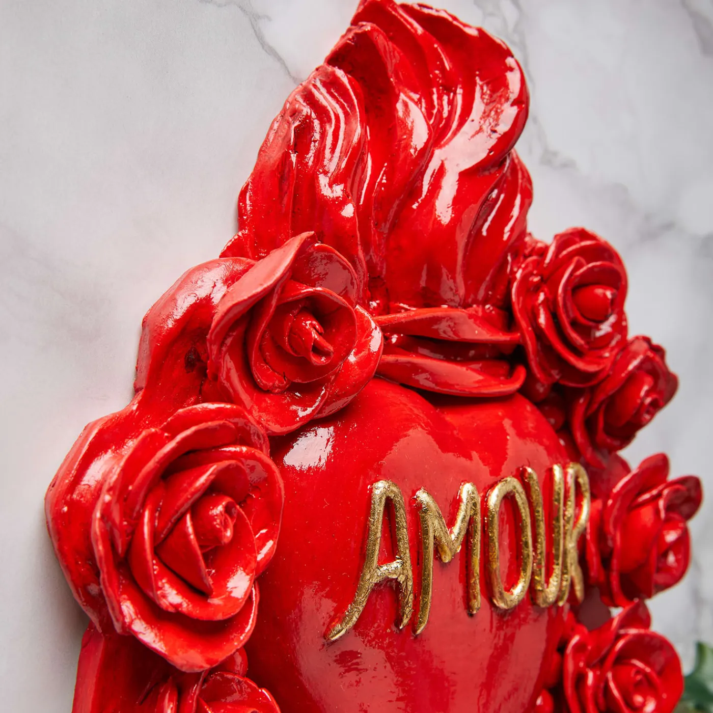 Cuore di Argilla CUORE IN CERAMICA ROSSO PASSIONE> Sculture Da Parete