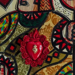 Cuore di Argilla CUORE IN CERAMICA SMALTATO ROSSO SU DI ME><noscript><img width=