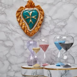 Cuore di Argilla CUORE IN CERAMICA TURCHESE E ORO> Sculture Da Parete
