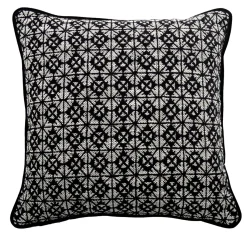 l'Opificio Cuscino Carrè bianco e nero in tessuto jacquard geometrico> Cuscini