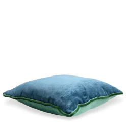 l'Opificio Cuscino Carrè verde in tessuto jacquard a righe><noscript><img width=