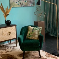 Anna Paola Cibin Cuscino con foglie verdi e blu> Cuscini