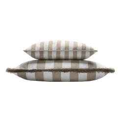 LO Decor Cuscino da esterno Happy a righe bianche e beige> Cuscini