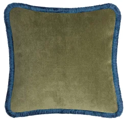 LO Decor Cuscino Happy Soft Velvet verde oliva e blu> Cuscini