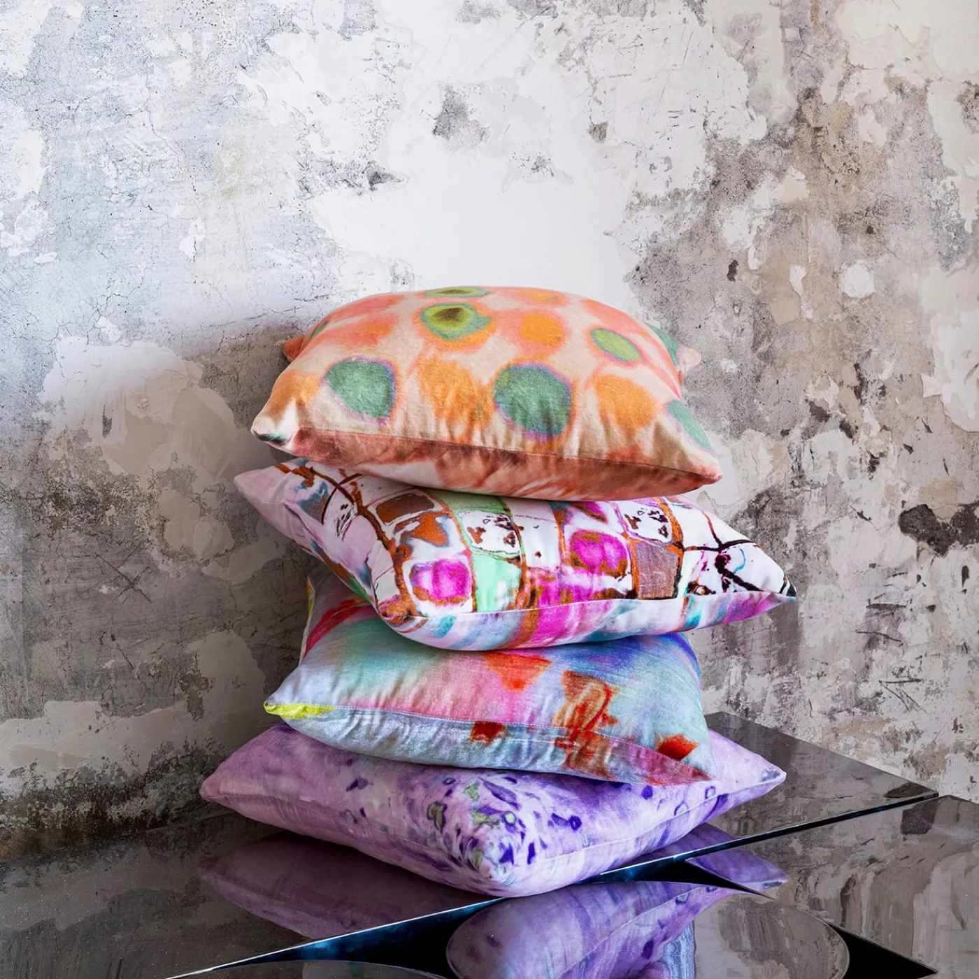 Coralla Maiuri Cuscino imbottito in velluto di seta Jewel Dream> Cuscini