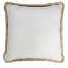 LO Decor Cuscino in lino Happy bianco con frange beige> Cuscini