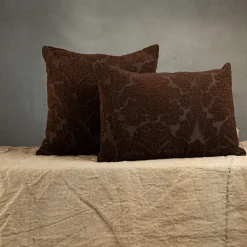 The House of Lyria Cuscino Irremeabile Quadrato Floreale Marrone><noscript><img width=