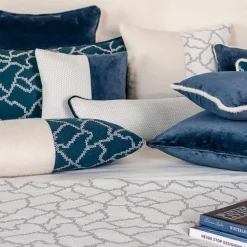 l'Opificio Cuscino Longue Rectangluar bianco in tessuto jacquard falso unitario><noscript><img width=