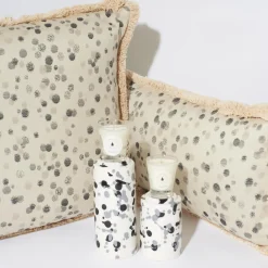 Carola fra i Trulli Cuscino piccolo con frange bianche e nere> Cuscini