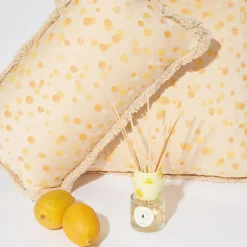 Carola fra i Trulli Cuscino piccolo con frange color crema e giallo> Cuscini