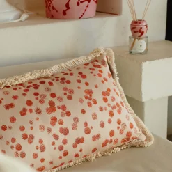 Carola fra i Trulli Cuscino piccolo con frange rosse e fucsia><noscript><img width=