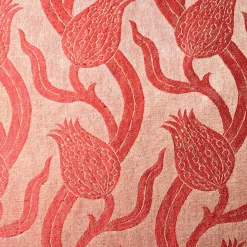 The House of Lyria Cuscino quadrato in lino e seta Dresda Floral Coral><noscript><img width=