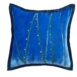 Anna Paola Cibin Cuscino Quadrato In Velluto Blu> Cuscini