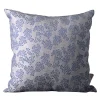 The House of Lyria Cuscino quadrato Murcia in jacquard floreale argentato e blu> Cuscini