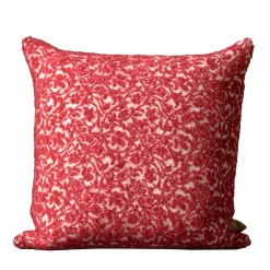 The House of Lyria Cuscino quadrato Polypode in lana boucle bianca e rossa con motivo floreale> Cuscini