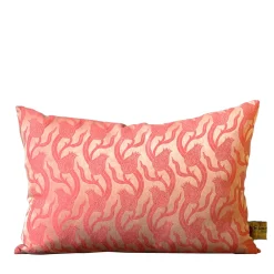 The House of Lyria Cuscino rettangolare in lino e seta Dresda Floral Coral> Cuscini