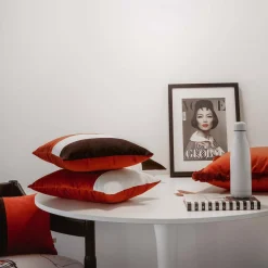 LO Decor Cuscino triplo nero bianco ottico rosso mattone - Sinistra> Cuscini